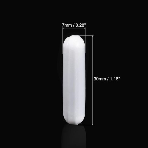 قطعة واحدة من خلاط التحريك المغناطيسي الأبيض PTFE، قضيب التحريك المغناطيسي، شريط المختبر، شريط لوحة التحريك، عصا التحريك المغناطيسية (30 مم/ 1.18 بوصة) in Kuwait