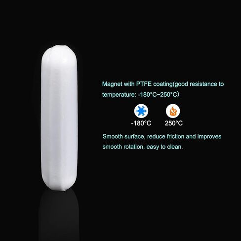 قطعة واحدة من خلاط التحريك المغناطيسي الأبيض PTFE، قضيب التحريك المغناطيسي، شريط المختبر، شريط لوحة التحريك، عصا التحريك المغناطيسية (30 مم/ 1.18 بوصة) in Kuwait