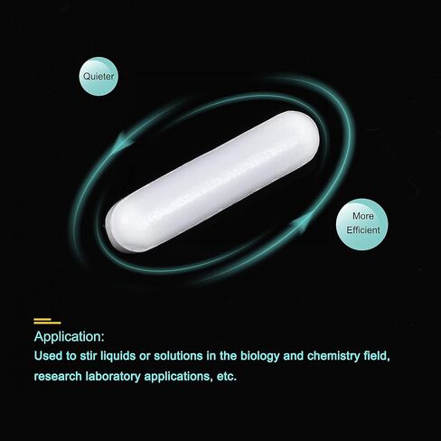 قطعة واحدة من خلاط التحريك المغناطيسي الأبيض PTFE، قضيب التحريك المغناطيسي، شريط المختبر، شريط لوحة التحريك، عصا التحريك المغناطيسية (30 مم/ 1.18 بوصة) in Kuwait