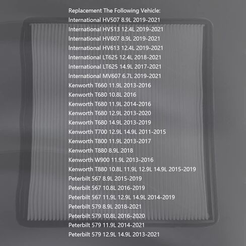 استبدال فلتر هواء المقصورة PA30269 S-9034 F37-1018 S28571 لـ Kenworth T660 T680 T700 T800 T880 W900 Peterbilt 567 579 lnternatioنال HV507 HV513 HV607 HV613 LT625 MV607 in Kuwait
