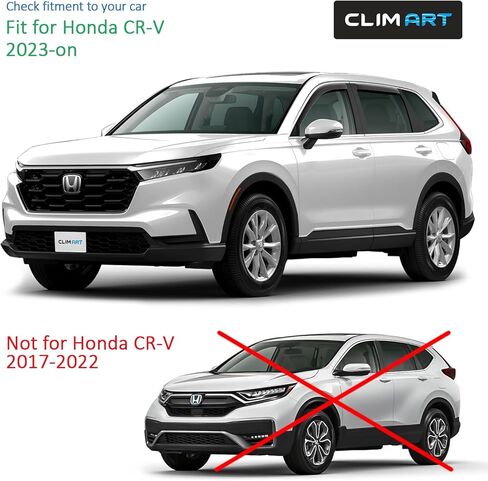 واقيات مطر متينة بشكل لا يصدق داخل القناة من CLIM ART لسيارة Honda CR-V (CRV) 2023-2024، عاكسات النوافذ الأصلية، أقنعة نافذة التهوية، عاكس التهوية، 4 قطع. - 623170 in Kuwait