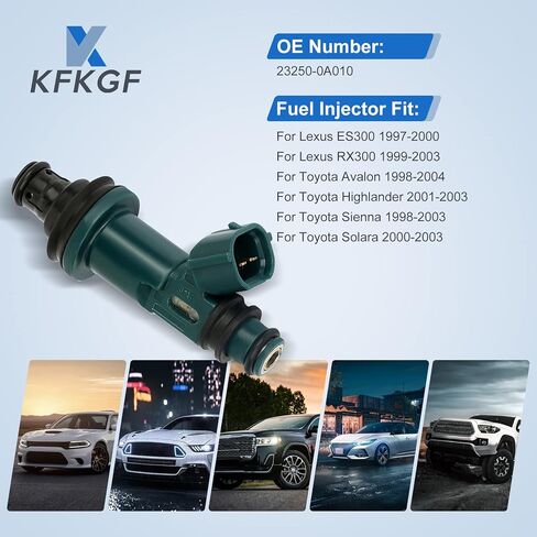 حاقن وقود FJ333 6 قطعة 2 ثقوب لسولارا 3.0L 2000-2003 لسيينا 3.0L 1998-2003 لـ RX300 3.0L 1999-2003 لـ هايلاندر 3.0L 2001-2003 لـ ES300 3.0L 1997-2000 لـ أفالون 3.0L 19 98-2004 in Kuwait