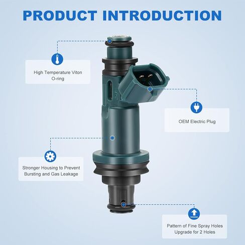 حاقن وقود FJ333 6 قطعة 2 ثقوب لسولارا 3.0L 2000-2003 لسيينا 3.0L 1998-2003 لـ RX300 3.0L 1999-2003 لـ هايلاندر 3.0L 2001-2003 لـ ES300 3.0L 1997-2000 لـ أفالون 3.0L 19 98-2004 in Kuwait