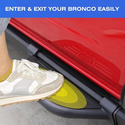 زوج من الخطوات الجانبية المتوافقة مع 21-24 Ford Bronco 4 Door (Bronco مع Factory Rock Rails)، ملحقات Ford Bronco EZ-Steps in Saudi Arabia