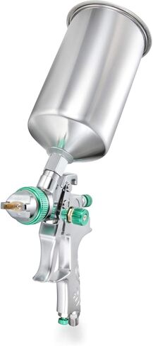 مسدس رش تغذية الجاذبية HVLP مقاس 2.5 مم مع منظم هواء، طلاء تمهيدي تلقائي، رقاقة معدنية in Kuwait