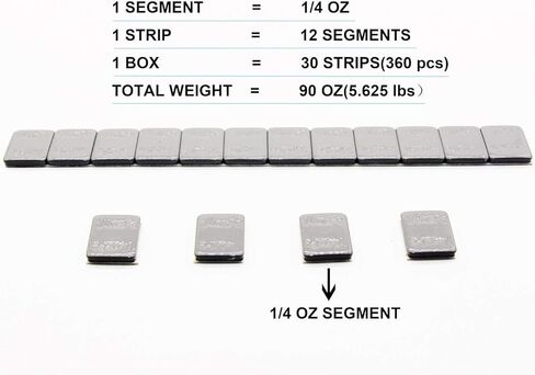 48 قطعة 1/4 أونصة، 0.25 أونصة أوزان العجلات المدعومة بمادة لاصقة سوداء (عبوة 12 أونصة) in Kuwait