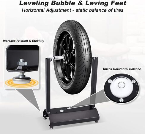 Portable Motorcycle Bike Wheel Balancer,Tire Stand, Rim Tire Balancing Spin Static Truing Stand with Adjustable 0.55" Centering Cones in Saudi Arabia