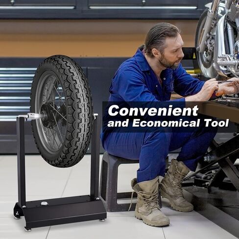 Portable Motorcycle Bike Wheel Balancer,Tire Stand, Rim Tire Balancing Spin Static Truing Stand with Adjustable 0.55" Centering Cones in Saudi Arabia