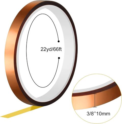 FEPITO 6 Rolls Heat Tape for Heat Press Resistant Temperature Polyimide Tape,Ideal Solution for Heat Transfer,Sublimation,Heat Vinyl Press,3D Printing Electronics,Soldering,Circuit Board and More in Saudi Arabia