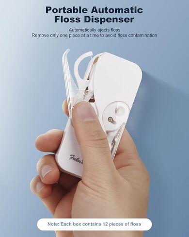 Portable Floss Dispenser with 48 Dental Picks - Dental Floss Picks for Teeth - Easy Grip Handle - Teeth flossers Picks - Dental Floss Sticks for Adults Travel - Floss Pick Holder in Kuwait