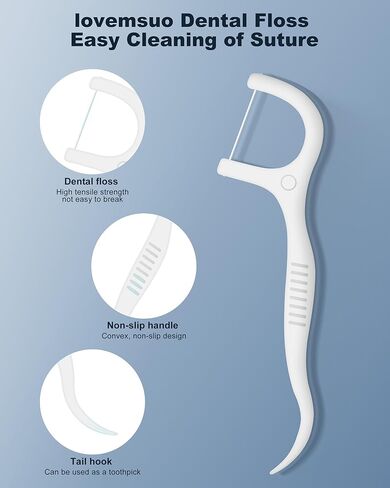 Portable Floss Dispenser with 48 Dental Picks - Dental Floss Picks for Teeth - Easy Grip Handle - Teeth flossers Picks - Dental Floss Sticks for Adults Travel - Floss Pick Holder in Kuwait