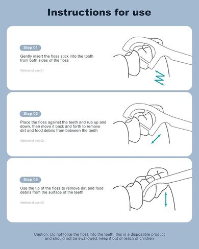 Portable Floss Dispenser with 48 Dental Picks - Dental Floss Picks for Teeth - Easy Grip Handle - Teeth flossers Picks - Dental Floss Sticks for Adults Travel - Floss Pick Holder in Kuwait