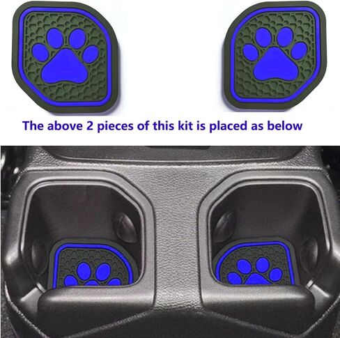 حشوة قاعدة الأكواب التلقائية: ملحق داخلي مناسب للرياضة والروبيكون (Jeep Wrangler JL JLU Gladiator JT) 2018 2019 2020 2021، أو وسادة بساط بطانة السيارة، 4 قطع - أحمر (بصمة مخالب) in Kuwait