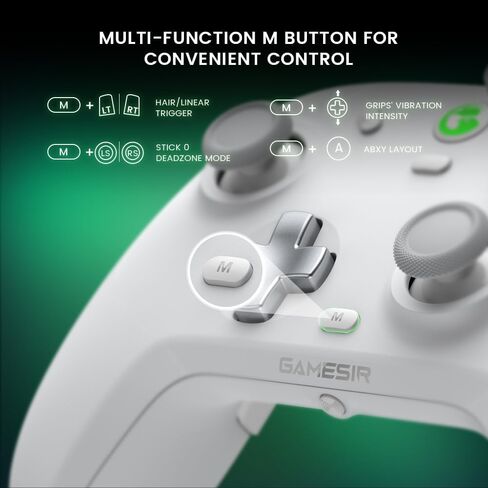 وحدة تحكم لاسلكية GameSir T4 Cyclone Pro للتبديل، وأجهزة الكمبيوتر التي تعمل بنظام Windows، وAndroid، ومشغلات تناظرية لتأثير Hall، وعصي تأثير Hall، وأزرار خلفية قابلة للبرمجة، ووحدة تحكم بالتبديل اللاسلكية مع محركات رباعية in Kuwait