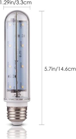 مصباح أنبوبي Tento Lighting T10 LED، لمبة إضاءة أنبوبية، قاعدة متوسطة E26، استبدال لمبة الإضاءة للثلاجة والفريزر تحت الصفر، لمبة إضاءة لحوض السمك، لمبة من النوع T، 60 وات - 70 وات، 5000 ك، أبيض بارد (عبوتان) in Kuwait