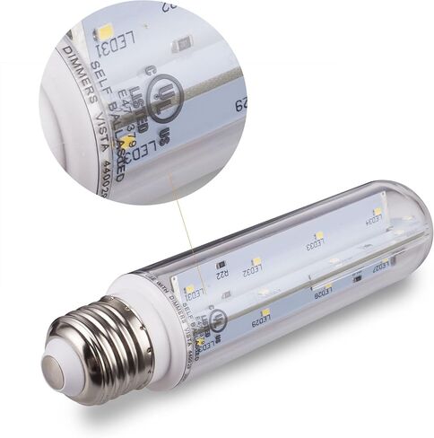 مصباح أنبوبي Tento Lighting T10 LED، لمبة إضاءة أنبوبية، قاعدة متوسطة E26، استبدال لمبة الإضاءة للثلاجة والفريزر تحت الصفر، لمبة إضاءة لحوض السمك، لمبة من النوع T، 60 وات - 70 وات، 5000 ك، أبيض بارد (عبوتان) in Kuwait