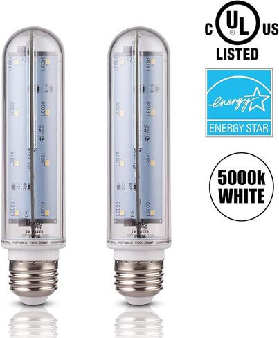مصباح أنبوبي Tento Lighting T10 LED، لمبة إضاءة أنبوبية، قاعدة متوسطة E26، استبدال لمبة الإضاءة للثلاجة والفريزر تحت الصفر، لمبة إضاءة لحوض السمك، لمبة من النوع T، 60 وات - 70 وات، 5000 ك، أبيض بارد (عبوتان) in Kuwait