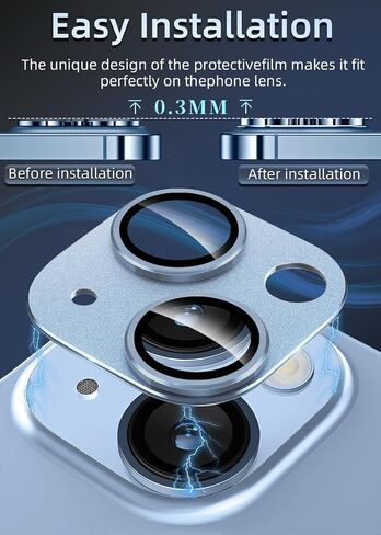 ZXZone [4 عبوات من واقي عدسة الكاميرا مصمم لهاتف iPhone 14 pro 6.1" وiPhone 14 Pro Max 6.7" ملحقات غطاء الكاميرا صلابة 9H، Ultra HD سهل التركيب in Kuwait
