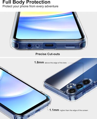 حافظة لهاتف Galaxy A15 5G، حافظة هاتف واقية مقاومة للصدمات من البولي كربونات + مادة TPU مع واقي شاشة من الزجاج المقوى لهاتف A15 2023 4G (شفاف، A15) in Saudi Arabia