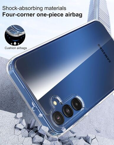 حافظة لهاتف Galaxy A15 5G، حافظة هاتف واقية مقاومة للصدمات من البولي كربونات + مادة TPU مع واقي شاشة من الزجاج المقوى لهاتف A15 2023 4G (شفاف، A15) in Saudi Arabia