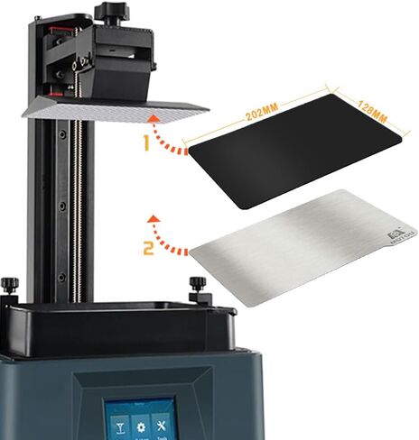 لوحة بناء مرنة للطابعة ثلاثية الأبعاد من الراتينج MOTOU® مقاس 202 × 128 مم، منصة قاعدة مغناطيسية لـ Anycubic Mono X | فوتون إكس وسمارت كوميتسو KL9 وإيليجو مارس 4 ماكس وفروزن سونيك مايتي 4 كيه in Kuwait