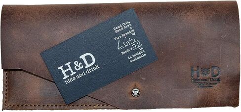 Hide & Drink, Folio Wallet, Holds Up to 10 Cards/Internal Pouch for Coins or SD Cards/Flat Bills/Travel/Case/Stylish/Vintage, Handmade :: Bourbon Brown in Saudi Arabia