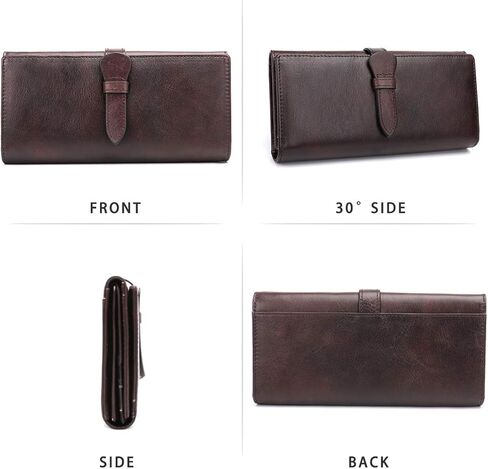 IVTG محفظة جلدية حقيقية المرأة محفظة طويلة مخلب خمر جلد البقر حامل بطاقة اليدوية المنظم in Kuwait