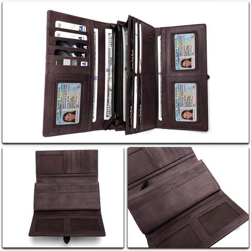 IVTG محفظة جلدية حقيقية المرأة محفظة طويلة مخلب خمر جلد البقر حامل بطاقة اليدوية المنظم in Kuwait