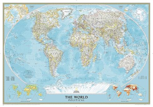 National Geographic World Classic Political Wall Map - Extra Large - 69.25 x 48 inches - Art Quality Print in Saudi Arabia