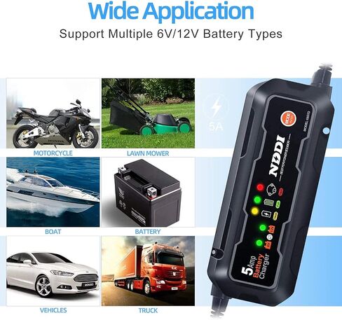 1.5A Fully-Automatic Smart Charger, 12V Portable Automotive Car Battery Charger, Battery Maintainer, Trickle Charger and Battery Desulfator with Temperature Compensation in Saudi Arabia