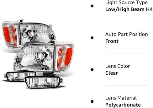 ACANII - For 2001-2004 Toyota Tacoma Headlights+Corner Parking Signal Lights+Bumper Lamps Driver + Passenger Side in Saudi Arabia