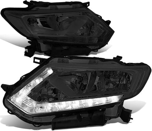 DNA MOTORING HL-OH-NROG14-BK-CL1 Black Housing Headlights With LED DRL Strip Replacement For 14-16 Rogue in Saudi Arabia