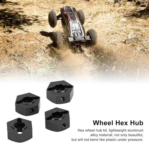 RC Hex Hub, 14mm Wheels Hex Hub Extension Aluminum Alloy Universal Upgrade Wheel Hex Adapter for ARRMA Senton 1/10 RC Car(Black) in Saudi Arabia