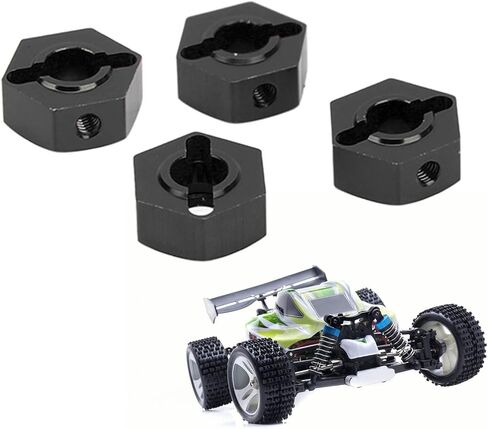 RC Hex Hub, 14mm Wheels Hex Hub Extension Aluminum Alloy Universal Upgrade Wheel Hex Adapter for ARRMA Senton 1/10 RC Car(Black) in Saudi Arabia