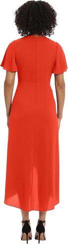 Maggy London Women's Faux Wrap High-Low Dress with Pleat Details Event Occasion Date Guest of Wedding in Saudi Arabia