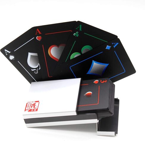 Plastic Black Playing Cards PVC Waterproof Poker Novelty Collection Gift Durable Playing Cards with Aluminum Case in Saudi Arabia