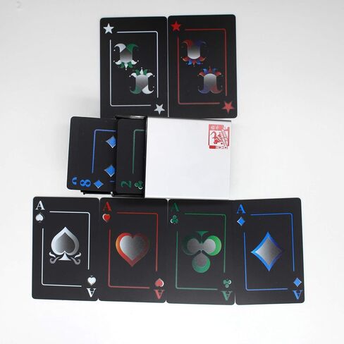 Plastic Black Playing Cards PVC Waterproof Poker Novelty Collection Gift Durable Playing Cards with Aluminum Case in Saudi Arabia
