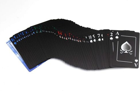 Plastic Black Playing Cards PVC Waterproof Poker Novelty Collection Gift Durable Playing Cards with Aluminum Case in Saudi Arabia