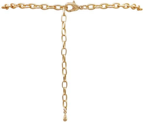 Rosemarie & Jubalee Women's Contemporary Matte Gold Tone Hoop Rings Long Statement Necklace Earrings Jewelry Set, 36"+3" Extender in Saudi Arabia