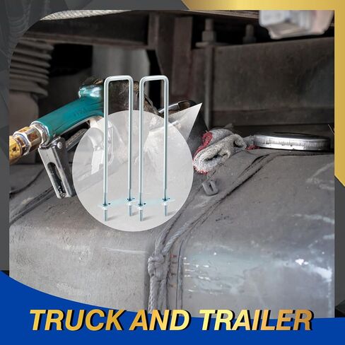 Dunzy 8 Set 5/8'' x 3.63'' x 20'' Square Bend U-Bolt Kit, Heavy Duty Carbon Steel U Bolts for Truck Body Chassis Zinc Plated, Industrial and Scientific Supplies for Boat Trailer Tube in Saudi Arabia