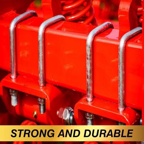 Dunzy 8 Set 5/8'' x 3.63'' x 20'' Square Bend U-Bolt Kit, Heavy Duty Carbon Steel U Bolts for Truck Body Chassis Zinc Plated, Industrial and Scientific Supplies for Boat Trailer Tube in Saudi Arabia