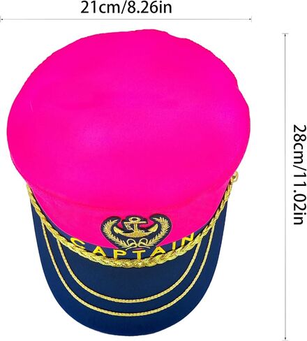 Navy Captain Hat for Cruise & Halloween, Adjustable Sailor Hat for Men Women, Nautical Costume for Party & Cosplay in Saudi Arabia