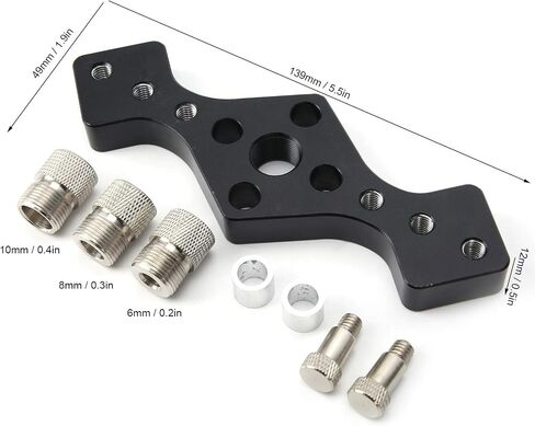 Woodworking Straight Hole Punch Locator Professional Aluminum Alloy Drilling Tool for DIY Woodworking Enthusiasts Black 6mm 8mm 10mm in Saudi Arabia