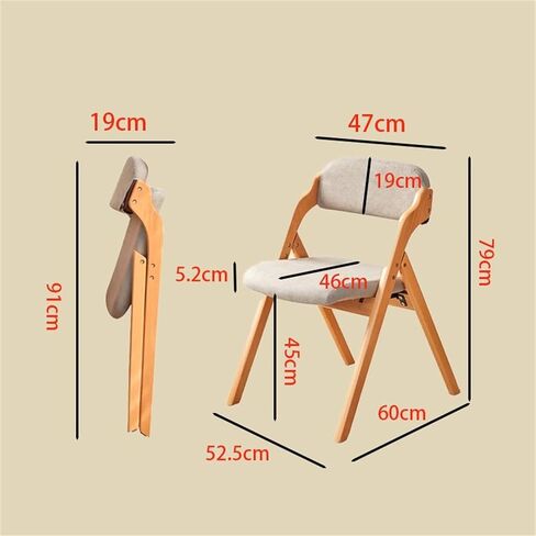 طي الخشب 2 حزمة قابلة للطي قابلة للطي هواء هوم مريح هواء مريح مع مسند مبطن وظهر للضيوف كيتن مكتب الزفاف ، بني فاتح in Kuwait