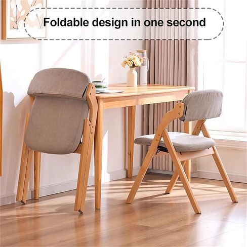 طي الخشب 2 حزمة قابلة للطي قابلة للطي هواء هوم مريح هواء مريح مع مسند مبطن وظهر للضيوف كيتن مكتب الزفاف ، بني فاتح in Kuwait