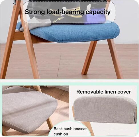 طي الخشب 2 حزمة قابلة للطي قابلة للطي هواء هوم مريح هواء مريح مع مسند مبطن وظهر للضيوف كيتن مكتب الزفاف ، بني فاتح in Kuwait