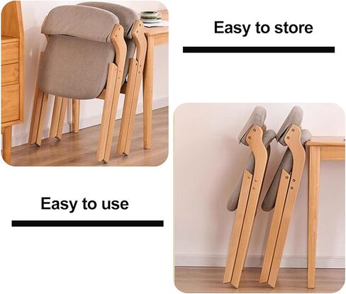 طي الخشب 2 حزمة قابلة للطي قابلة للطي هواء هوم مريح هواء مريح مع مسند مبطن وظهر للضيوف كيتن مكتب الزفاف ، بني فاتح in Kuwait