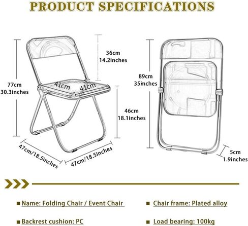 Fashion Transparent Folding air, Folding air Indoor Comfortable, Home Portable Dining air, Cafe Photo Backrest air, for Milk Tea Shop in Saudi Arabia
