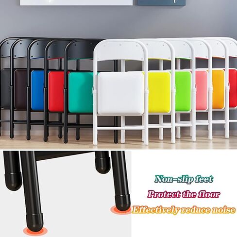 Folding air Black Household Folding Dining Table backrest air, Office Conference Training air, Lightweight PU Computer air, can Bear 200kg in Saudi Arabia