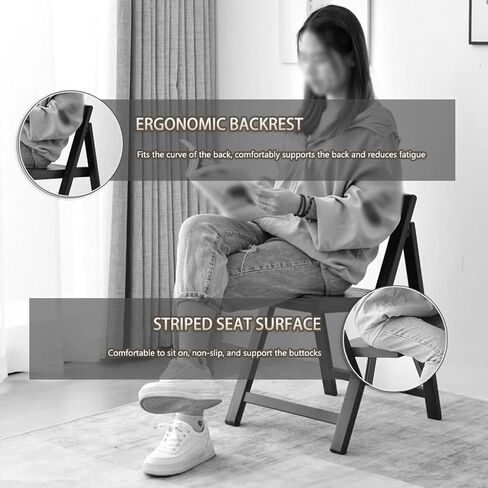 Folding Backrest air Folding Home Simple Entertaining Guests Fold Up air with Backrest, Dining Room Portable Dining air, Load-Bearing 150kg/330.7lb in Saudi Arabia